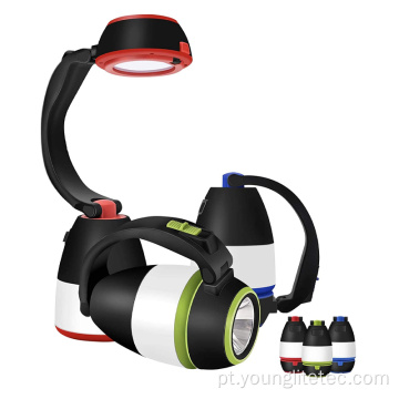 3 em 1 led camping leitura holofotes